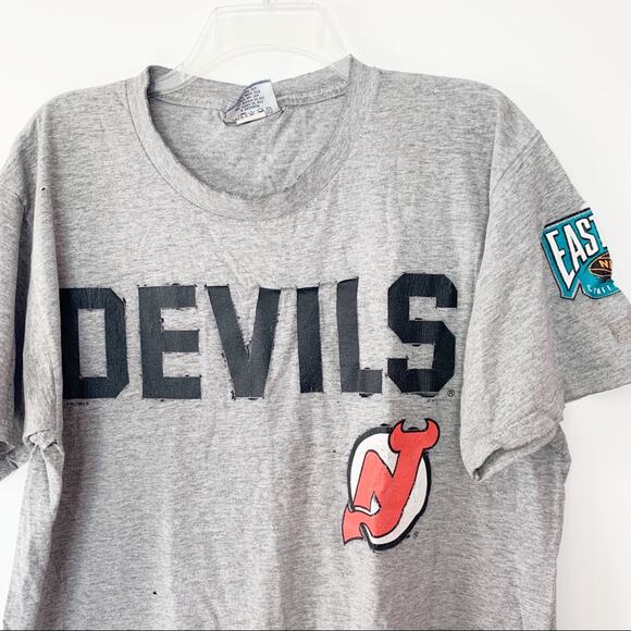 Vintage Lee Sport Devils Graphic NHL Football Tee New Jersey - Picture 2 of 7